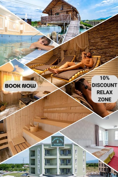 Property building, Spa and wellness centre/facilities, On site, Text overlay, Location