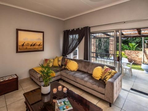 Living room, Seating area, Garden view