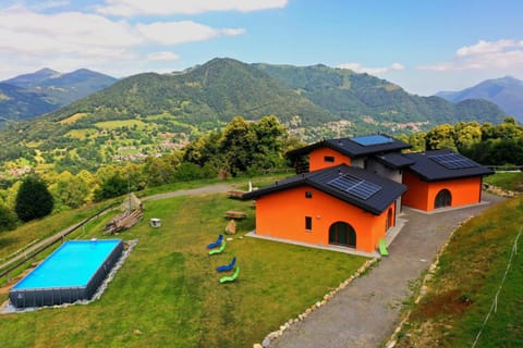 Natural landscape, Bird's eye view, Garden, Mountain view, Pool view, Swimming pool, sunbed