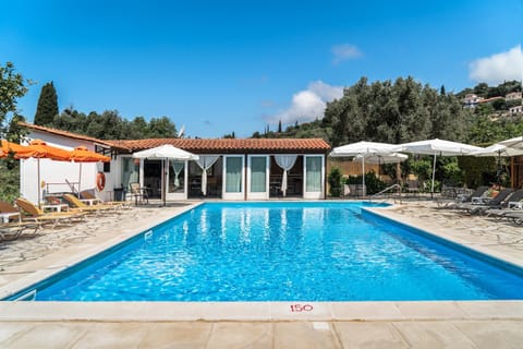 Property building, Living room, Swimming pool