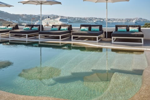 Nearby landmark, Day, Natural landscape, Pool view, Sea view, Swimming pool, sunbed