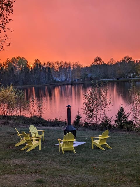 Natural landscape, Lake view, Sunset, sunbed