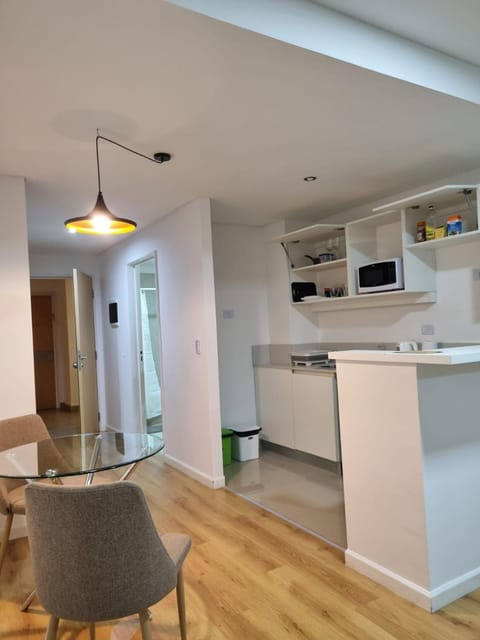Kitchen or kitchenette, Living room, Dining area, microwave, oven, stove