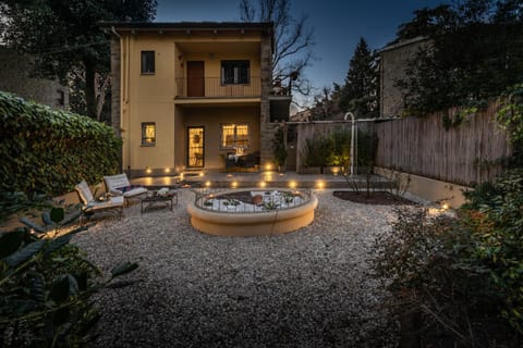Property building, Night, Garden, Garden view