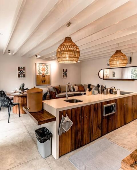 Kitchen or kitchenette, Living room, Seating area