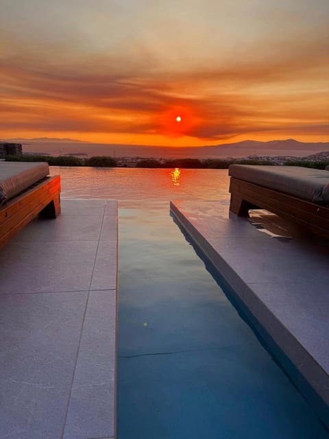 Natural landscape, Pool view, Sea view, Swimming pool, Sunset, sunbed