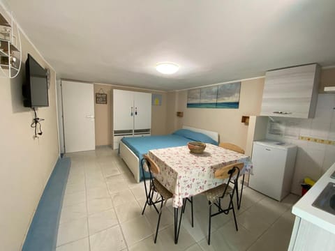 Bed, TV and multimedia, Kitchen or kitchenette, Living room, Photo of the whole room, Seating area, Dining area, Bedroom