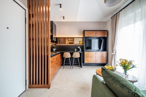 Kitchen or kitchenette, Living room, Dining area