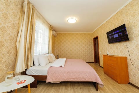 Communal lounge/ TV room, Bed, TV and multimedia, Living room, Photo of the whole room, Seating area, Bedroom, air conditioner
