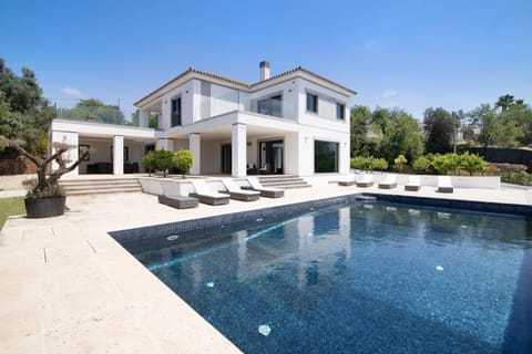 Property building, Living room, Swimming pool