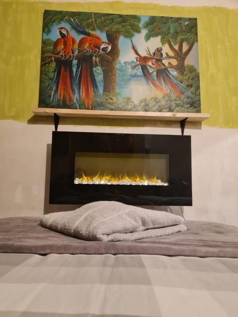 Bed, Bedroom, fireplace