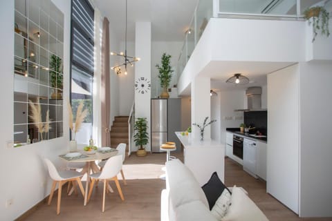 Kitchen or kitchenette, Living room, Dining area