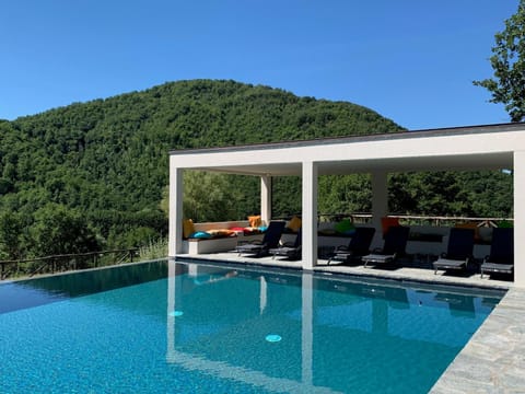 Property building, Living room, Swimming pool