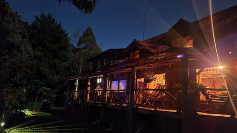 Property building, Night, Garden, Garden view