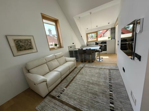 Kitchen or kitchenette, Living room, Seating area