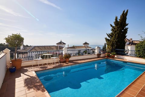 Property building, Living room, Swimming pool