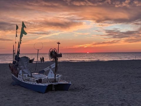 Beach, Sea view, Sunset