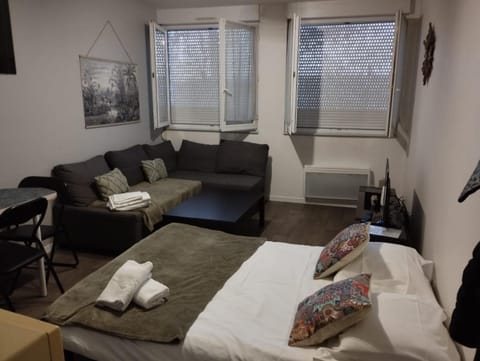 Bed, Living room, Photo of the whole room, Seating area, Bedroom, towels