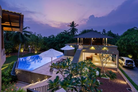 Night, Garden, Pool view, sunbed