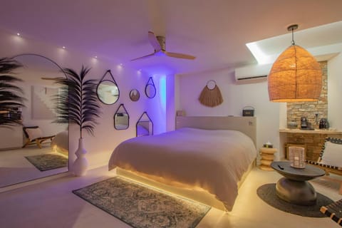 Bed, Photo of the whole room, Bedroom, fireplace