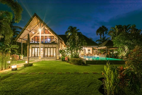 Property building, Night, Garden view, Pool view, Swimming pool