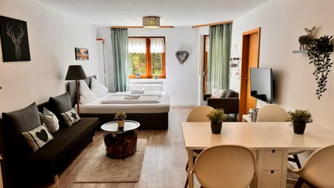 Bed, TV and multimedia, Living room, Photo of the whole room, Seating area, Dining area
