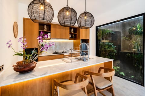 Coffee/tea facilities, Kitchen or kitchenette, oven, stove