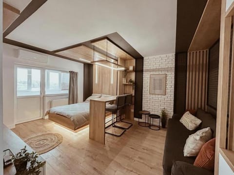 Bed, Living room, Photo of the whole room, Seating area, Bedroom