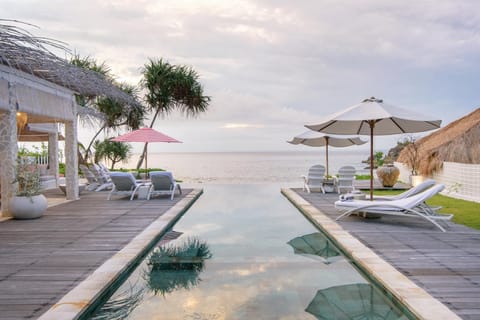 Patio, Day, Beach, Pool view, Sea view, Swimming pool, sunbed