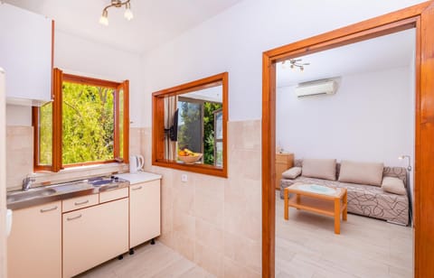 Kitchen or kitchenette, Living room, Seating area