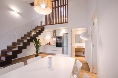 Kitchen or kitchenette, Living room, Seating area