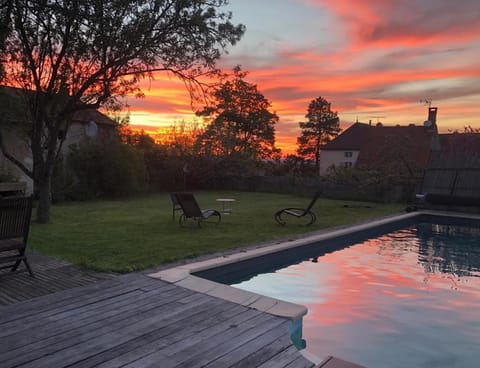 Pool view, Swimming pool, Sunset