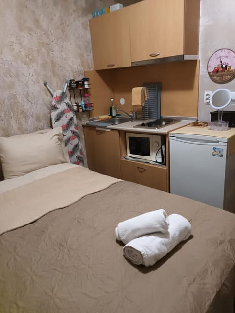 Bed, Kitchen or kitchenette, minibar, towels