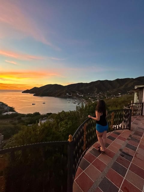 Natural landscape, Mountain view, Swimming pool, Sunset