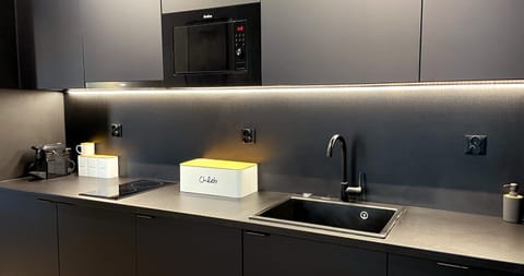 Kitchen or kitchenette, minibar, stove