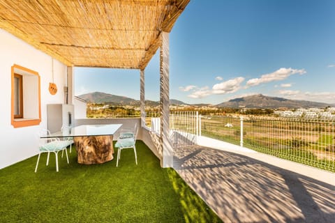 Patio, Facade/entrance, Spring, Off site, Day, Natural landscape, Garden, View (from property/room), Balcony/Terrace, Balcony/Terrace, Dining area, Mountain view