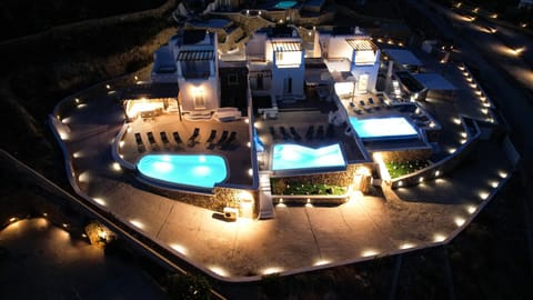 Night, Pool view, Swimming pool