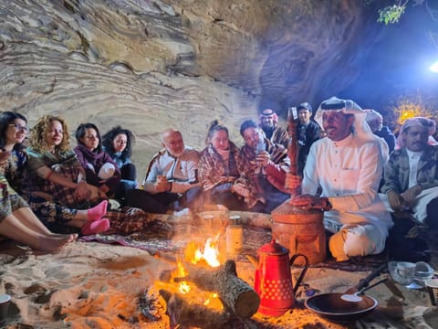 Night, group of guests