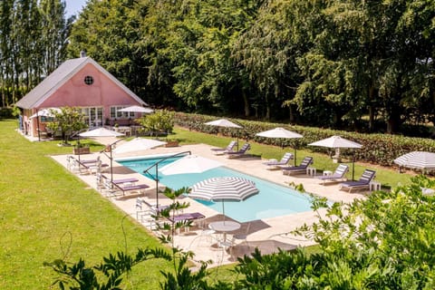 Property building, Living room, Swimming pool