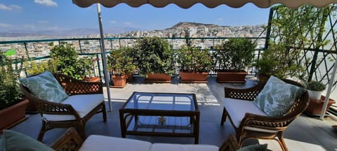 Day, Natural landscape, Bird's eye view, View (from property/room), View (from property/room), Balcony/Terrace, Balcony/Terrace, Seating area, City view, City view, Garden view, Mountain view, furniture, furniture, furniture
