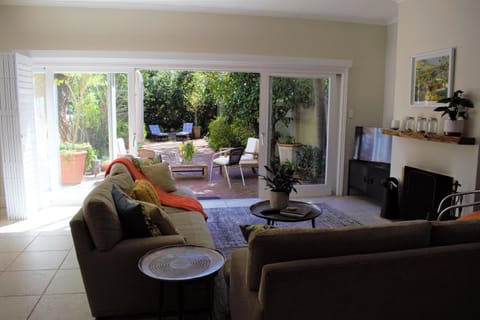 Living room, Seating area, Garden view