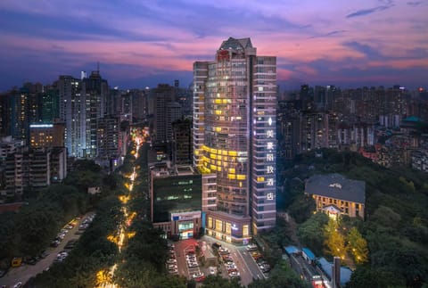 Property building, Night, Bird's eye view, City view, Location