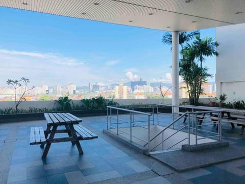 Property building, Patio, Day, Garden, View (from property/room), Swimming pool