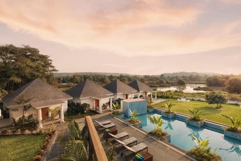 Property building, Natural landscape, Garden view, Pool view