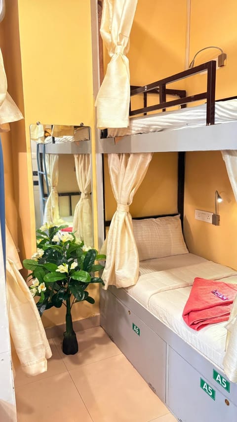 Bed, Photo of the whole room, Bedroom, bunk bed, towels, wardrobe