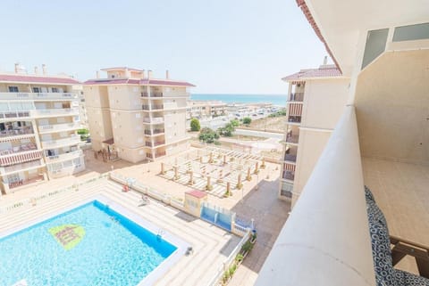 View (from property/room), Balcony/Terrace, Pool view, Swimming pool