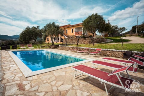 Property building, Living room, Swimming pool