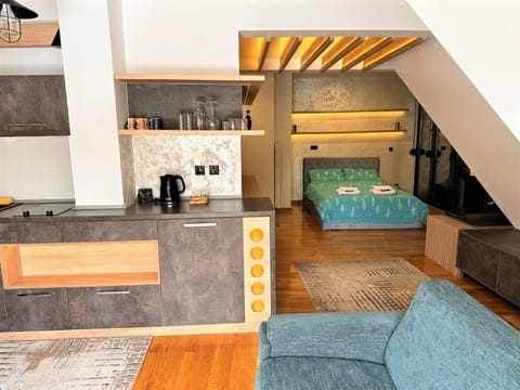 Bed, Kitchen or kitchenette, Photo of the whole room