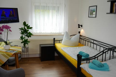 Bed, TV and multimedia, Living room, Photo of the whole room, Seating area, Bedroom, towels