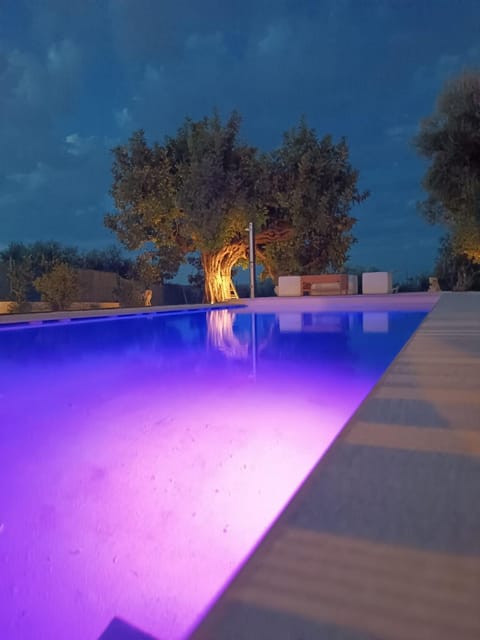 Night, Pool view, Swimming pool